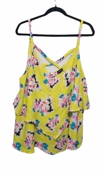 Torrid women's Georgette Floral Print Layered Criss Cross Cami, Size 2 - Picture 4 of 8